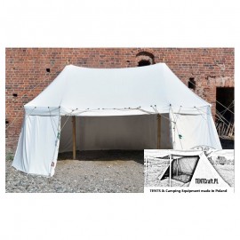 Umbrella tent with two poles (7 x 4 m) - cotton