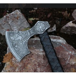 Axe of Perun, etched with leather
