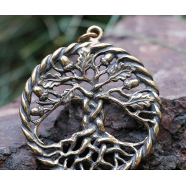 OAK sacred Tree of Life Pendant Bronze
